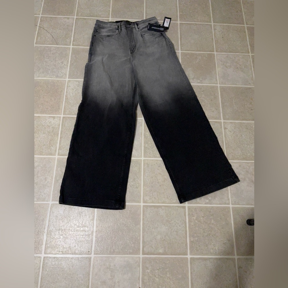 Reaction Kenneth Cole Ombre Black and Gray Wide Leg Jeans - Picture 3 of 6